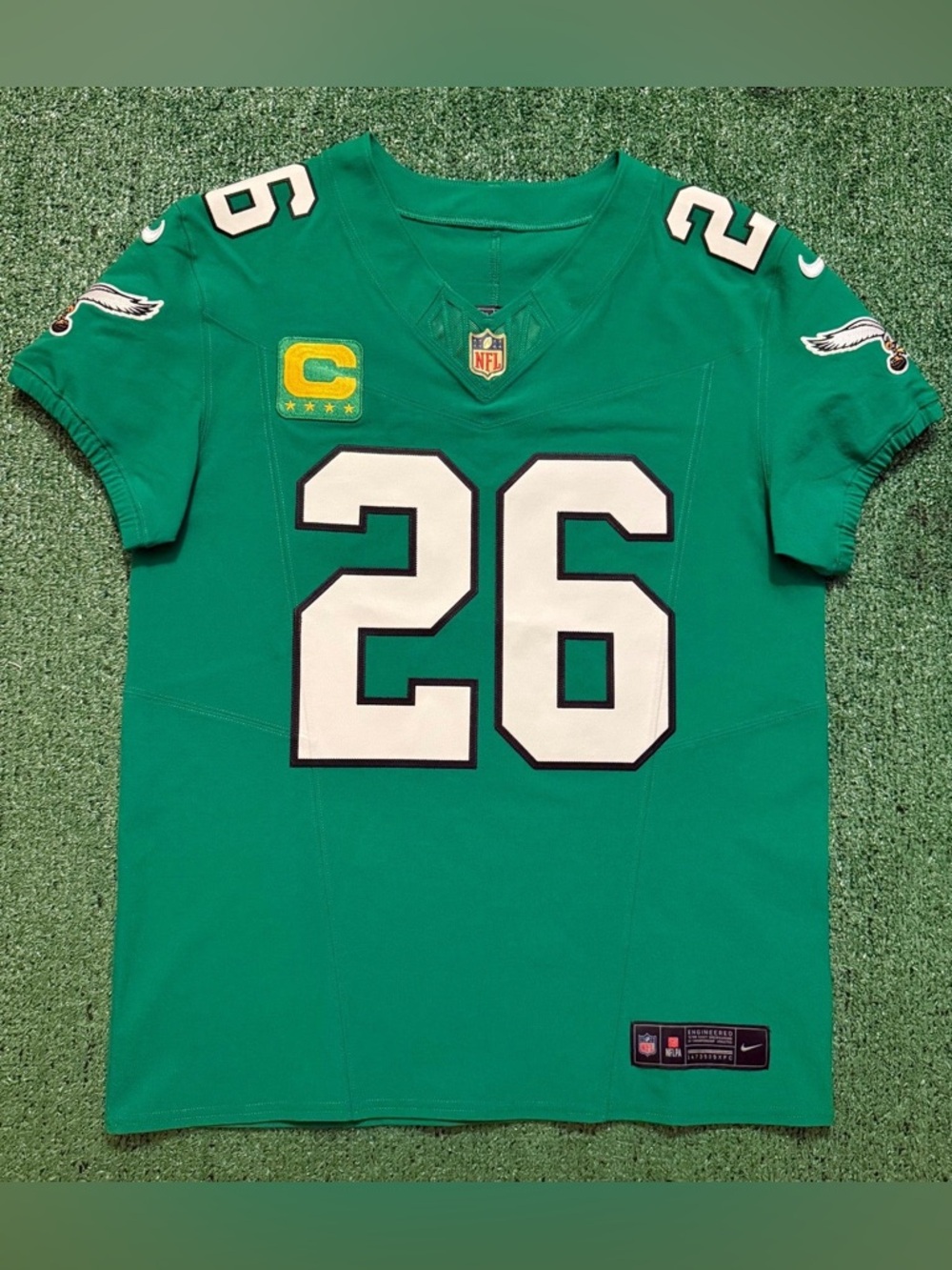 Authentic Saquon Barkley Philadelphia Eagles Kelly Nike Vapor Fuse Elite Jerseys